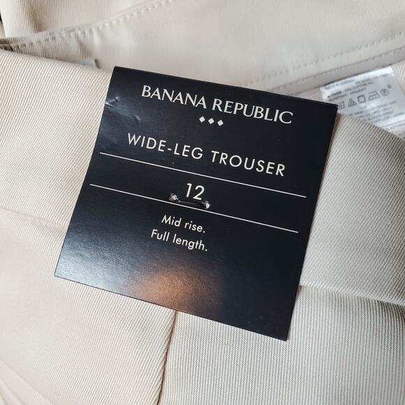 Banana Republic Women's Size 12 NWT Stretch-Cotton Icon Trouser Beige 851200 - Picture 8 of 9